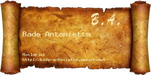 Bade Antonietta névjegykártya